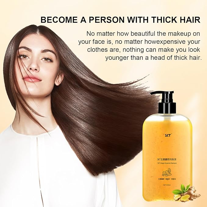 Ginger Plant Extract Anti Hair Loss Shampoo for Hair Regrowth, Thickening and Longer Hair - For Women & Men (400ML)