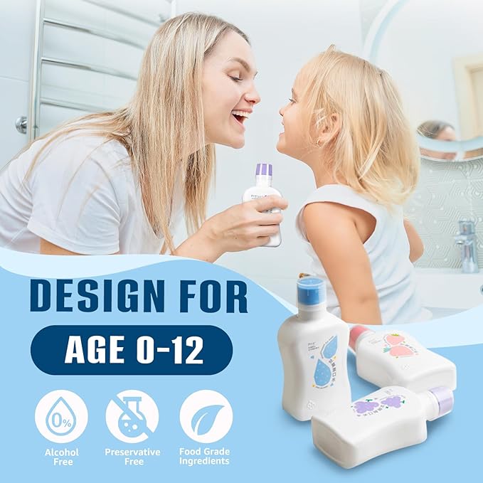 Mouthwash for Kids, New Generation P113+ Peptide Anti Cavity Mouth Rinse, 11.08 fl oz (Strawberry), 0