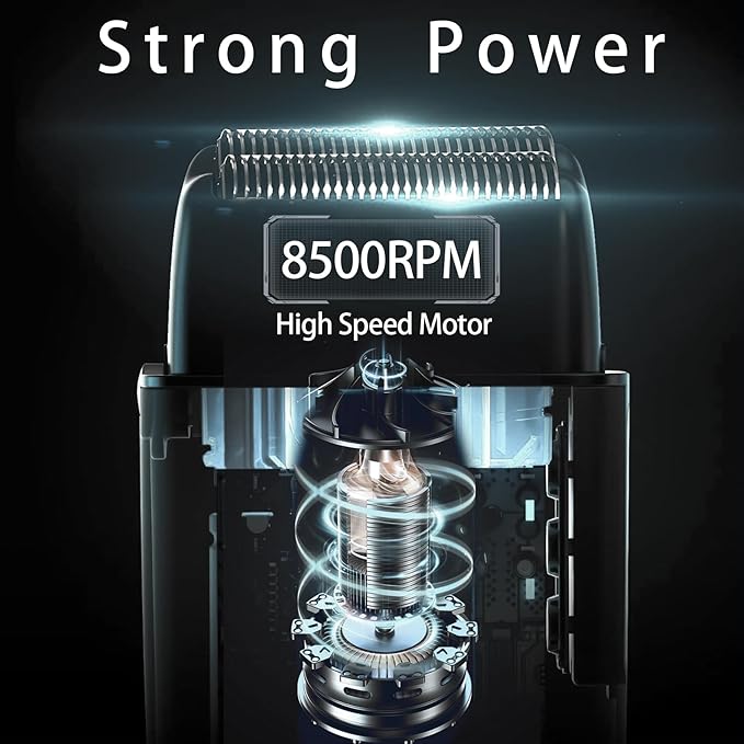 Electric Razor for Men, Electric Foil Shavers, 3-Speed Foil Shaver with Double Floating Blades, IPX7 Waterproof Wet/Dry Shaver, 90 Min Runtime, LED Display, Travel Lock, Gifts for Men