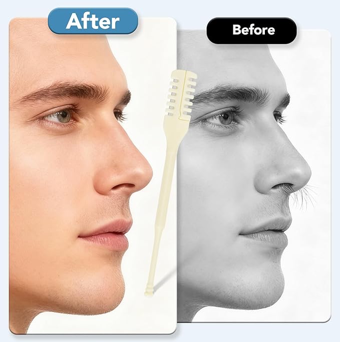 Manual Nose Hair Trimmer, Nostril Hair Remover, Portable Travel Home Daily Use Essentials with Ear Pick for Men & Women (10pcs)