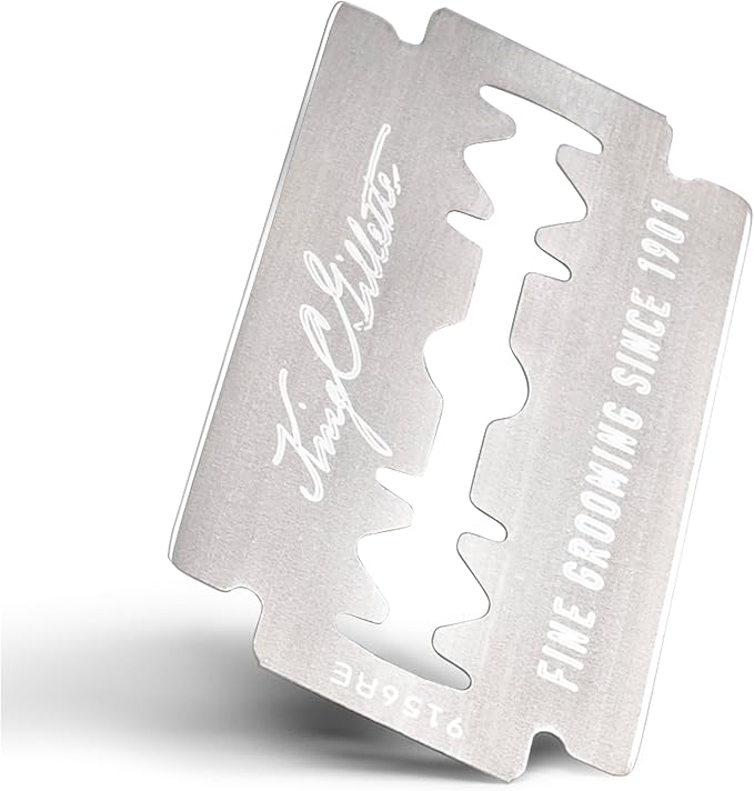 King C. Gillette Double Edge Safety Razor for Men, 5 Platinum Coated Double Edge Razor Blades, Gifts for Men