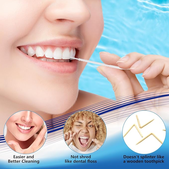 Brushpicks Interdental Toothpicks,Soft Bristle Dental Floss Picks Toothpicks,Helps Removes Plaque and Debris Between Your Teeth 900PCS (Pack of 3)