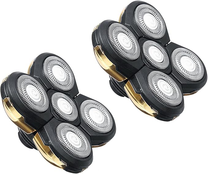 5 Head Shaver Heads, 2PCS Shaver Blade Heads Shaver Replacement for Electric Razor Shaving Bald Tool, Head and Face Electric Razor Shaver Head, Not Fit for Remington Razors