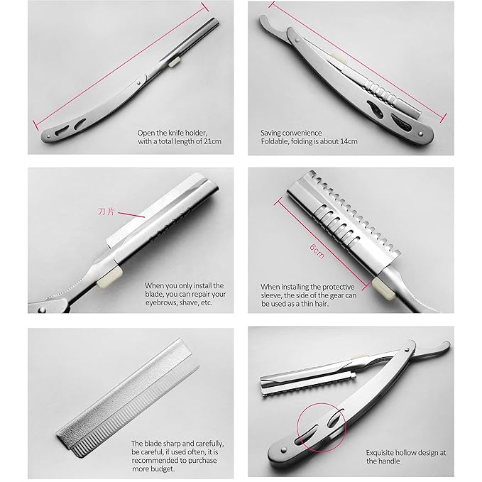 100 Pieces Orgexi Razor Blades, 1 Knife Holder, Eyebrow Razor, Single Edge Razor Blades, Straight Razors for Men & Women - Easy to Use and Clean