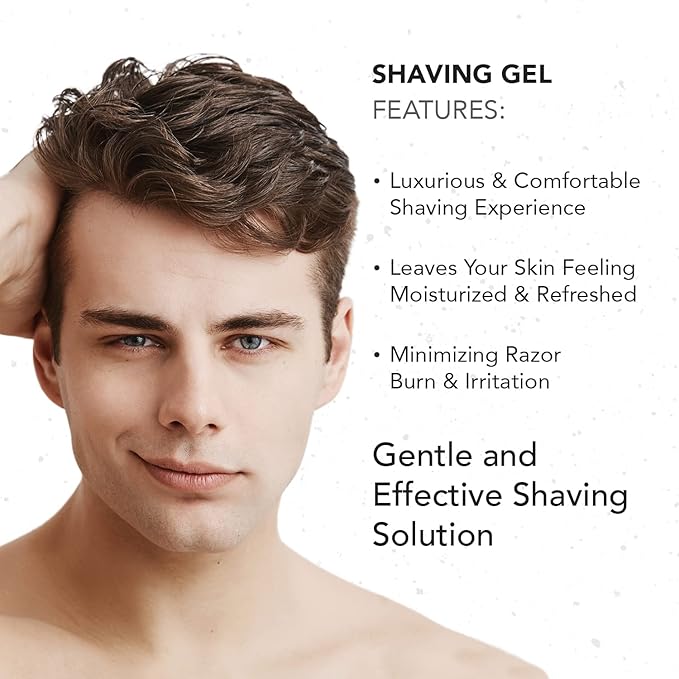 Gentlemen Republic 8oz Shaving Gel - 100% Alcohol-Free, Lather and Dye-Free Formula with Maximum Glide for Comfort, Made in the US