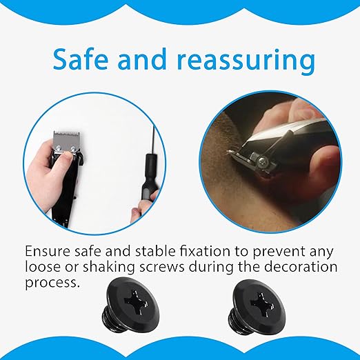 M5 Phillips Chamfering Screws fit Wahl Electric Hair Clipper Blade Screws 808 Blade Accessories Hair Cutter for Wahl 8148 Electric Hair Clipper Head (4 Pcs Black)