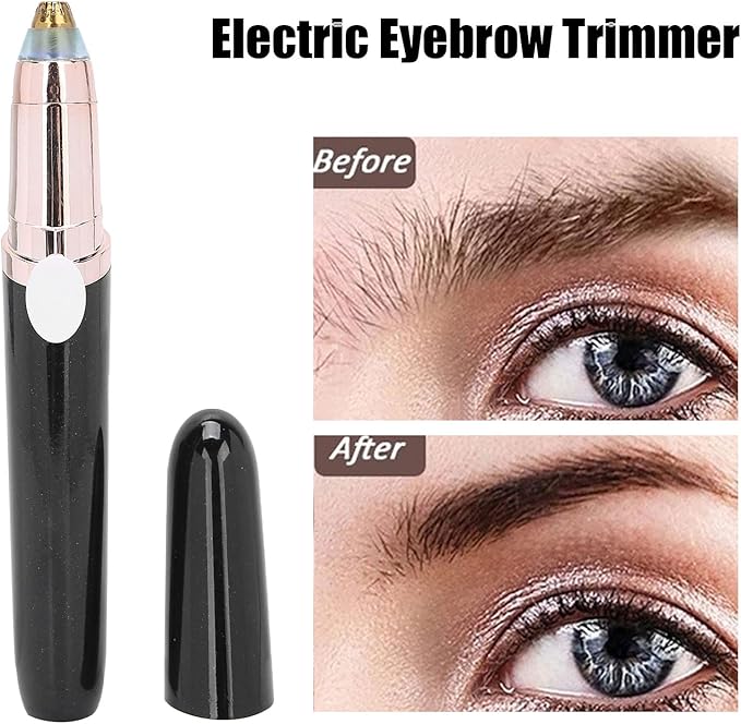 Horoper Eyebrow Facial Trimmer, Painless USB Eyebrow Trimmer Women Electric Face Eyebrow Hair Removal Machine, for Face Lip Chin (Black)