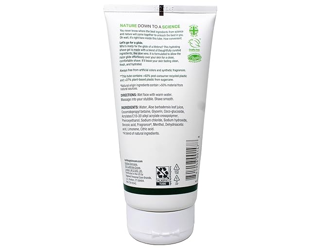 Bulldog Original Shave Gel for Men, Aloe Vera Enriched, Delivers a Close & Comfortable Shave, 95% Natural Origin, 5.9 fl oz
