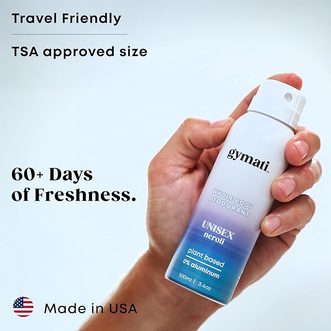 Gymati Fitness Body Deodorant Spray Aluminum Free - Unisex - Pack of 2