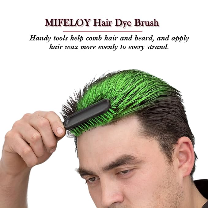 Temporary Green Hair Spray Color Wax with Dye Brush, Instant Natural Hairstyle Cream 4.23 oz, Disposable Coloring Mud for Men Women Youth, Washable Styling Pomades, Party Cosplay DIY Halloween