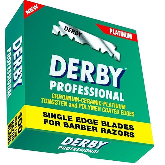 ABS Derby Professional Single Edge Razor Blades for Straight Razors and Shavettes – Barbershop-Quality Sharp, Smooth Shaving Refills – American Beauty Supply (Pack of 100b)