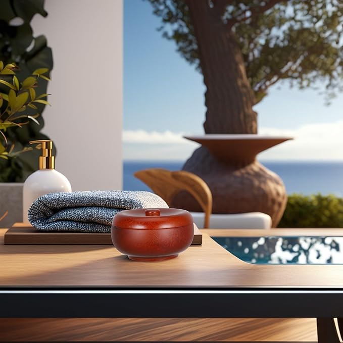 Homoyoyo Shaving Soap Bowl with Lid, Oak Wood Shaving Foam Container for Men, Beard Lathering Brush Cup, Facial Cleansing Soap Barber Bowl for Home and Travel