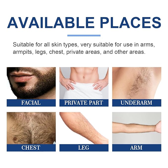 Men's Hair Removal Spray Foam - Plant Extract Soothing Depilation Spray Painless & Gentle Depilatory Cream for All Skin Types - Effective for Armpits, Chest, Back, Legs & Body