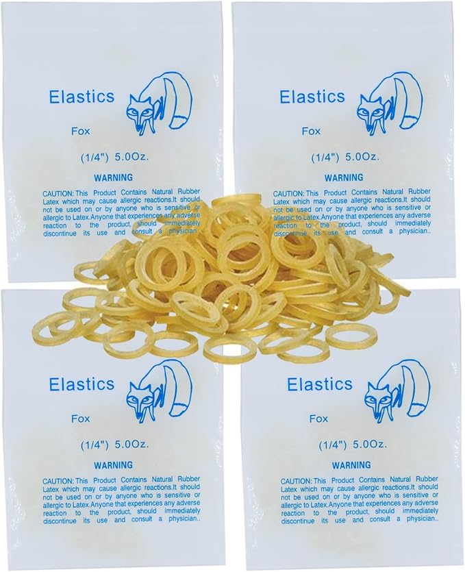 LA MIERE 400 pack Orthodontic Elastics Dental Rubber Bands Intraoral Elastic Bands (Medium, 5 Oz, 1/4'' (6.4mm))