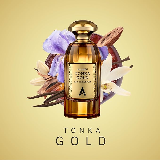 Tonka Gold Eau De Parfum Unisex 100Ml 3.4Oz - Luxurious and Long Lasting Fragrance With Top Notes Of Cognac, Cinnamon and Plum
