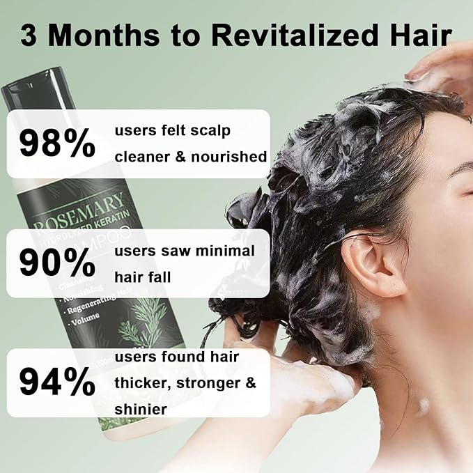 Rosemary Shampoo for Hair Growth, Natural Thickening & Strengthening Shampoo with Hydrolyzed Keratin, for Thinning Hair & Hair Loss for Women and Men 6.76 Fl Oz (Pack of 1))