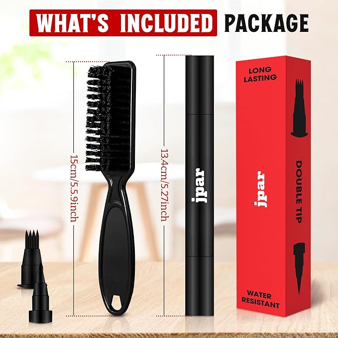 Beard Pencil Filler for MenBeard Filler for Men Waterproof Beard Filling Pen Kit - Long Lasting Beard Filler Pen with Brush Water Proof Beard pen Dark Brown Natural Look