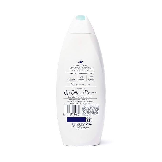 Dove Sulfate Free and Hypoallergenic, Sensitive Skin Body Wash, 22 Fl Oz (Pack of 4)