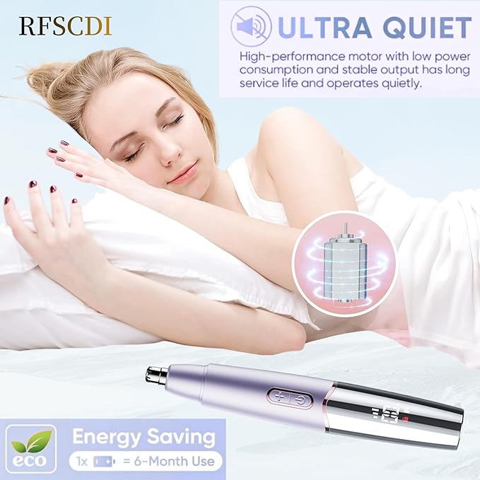 5-in-1 Rechargeable Nose & Eyebrows Hair Trimmer - IPX7 Waterproof Dual Edge Grooming Kit for Men & Women, Perfect for Hair Removal of Nose, Facial, Arm, Bikini, and Ear Hair (Purple)
