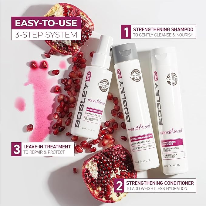 BosleyMD MendXtend Strengthening Conditioner to Promote Growth & Prevent Breakage with Saw Palmetto, Hyaluronic Acid and Pomegranate Extract