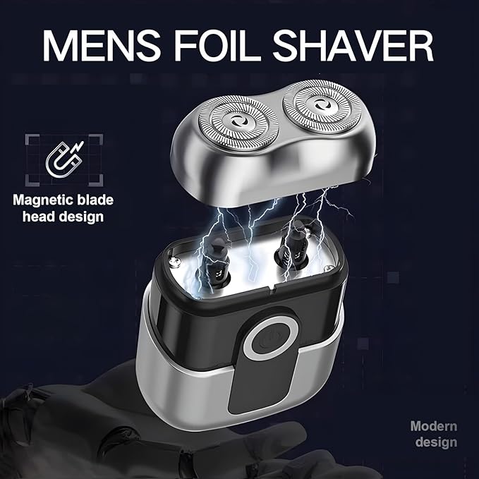 Electric Foil Shavers for Men, Mens Electric Razor Mini Shaver, Beard Trimmer for Men with Pop Up Trimmer,USB-C Fast Rechargeable - Lightweight Handheld Design for Travel & Home