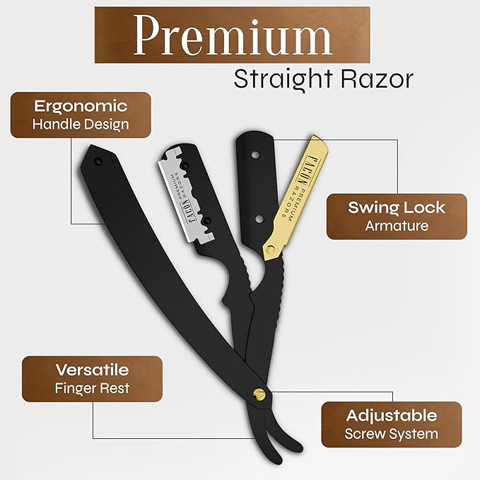 Facón Transparent Shaving Gel + Facón Straight Razors for Men