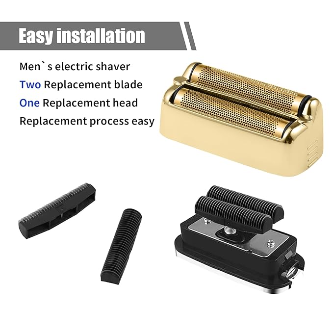 Shaver Replacement Foil and Cutter，Compatible with BaBylissPRO FXONE Double Foil Stick Shaver,Gold