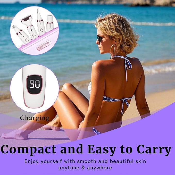 Wet & Dry Electric Razor for Women Men,4 in 1 Rechargeable Led Display Electric Shaver and Facial Hair Remover,Painless Ladies Body Razors for Nose Face Body Leg Bikini Arm Hair