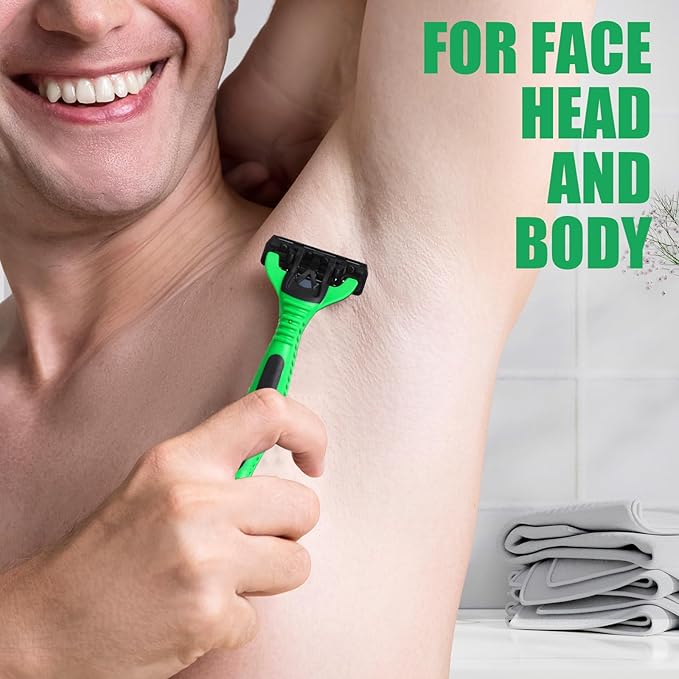 36 Pcs Mens Disposable Razors Bulk 3 Blade Sensitive Head Shaving Razors for Men Travel Hotel Spa Christmas Party Gift