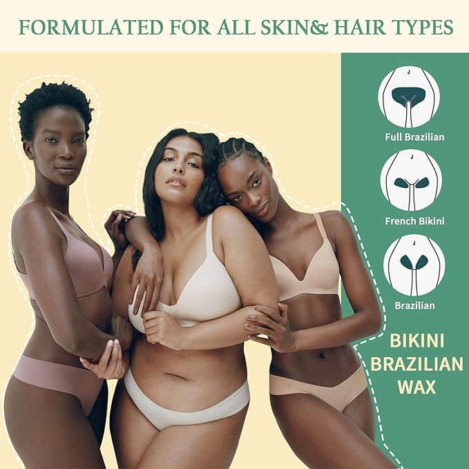 Maxpearl Hard Wax Beads, 300g Hair Removal Wax Beans for Brazilian Bikini, Face, Eyebrows, Underarms, Arms, Chest, Back, Legs, Pack of 3
