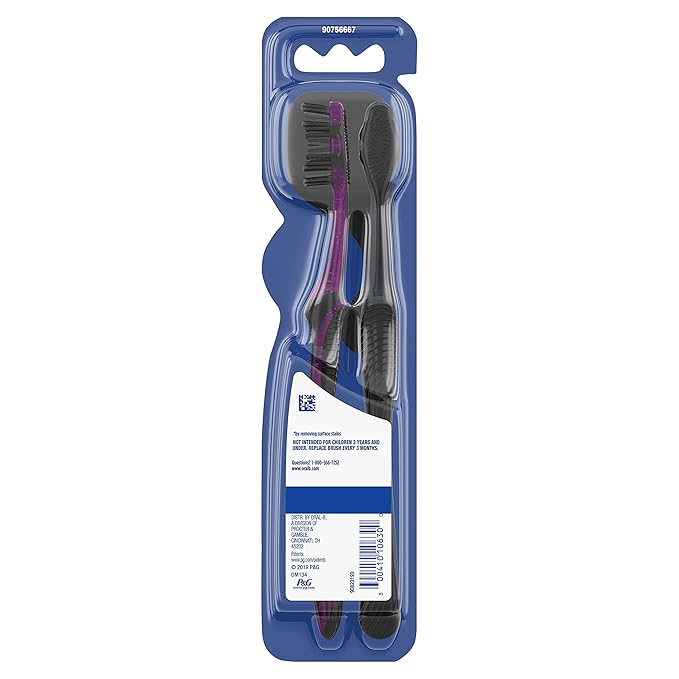 Oral-B Charcoal Toothbrushes, Medium 2ct (Pack of 2)