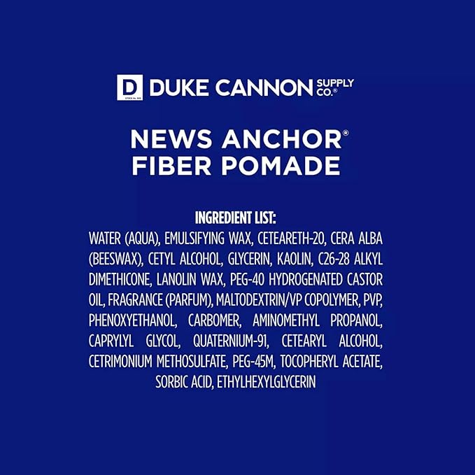 Duke Cannon News Anchor Fiber Pomade - Strong Hold, Natural Matte Finish - 4.6 oz