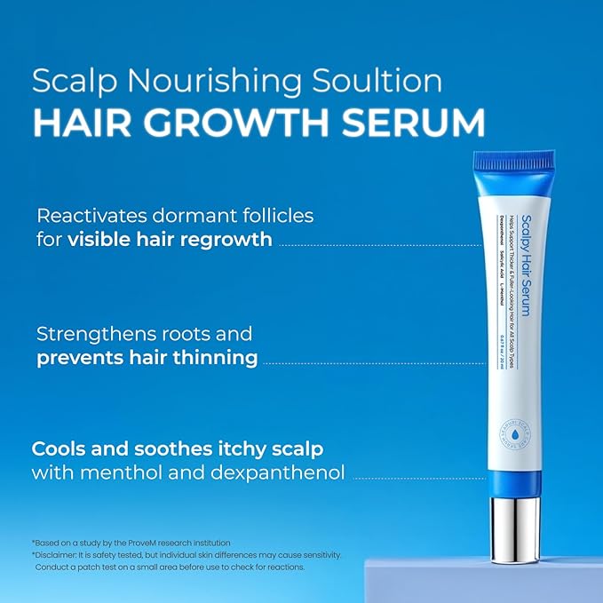 Scalpy Hair Growth Serum for Men & Women for Hair Loss & Thinning | Scalp Treatment with Salicylic Acid, Menthol, Dexpanthenol | Non-Greasy, Lightweight | Exfoliates Dandruff & Soothes Itch