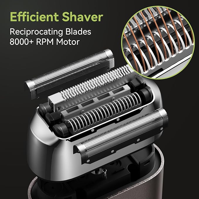 VNU Alloy Body Foil Shaver, Mini Pocket Shaver for Travel, Electric Razor for Men Face Beard, IPX7 Waterproof & 60-Day Standby, Gift for Men/Boyfriend/Husband/Dad/Brother (Dark Gray)