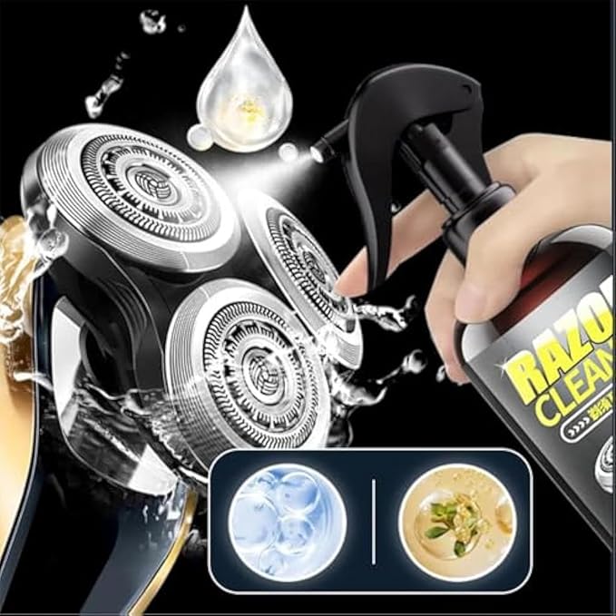 Clipper Cleaner, With Brush, 260ml Electric Razor Cleaner, Shaver Cleaning Fluid, Natural Lubricating Electric Razor Cleaners Spray, For Rust Prevention, Odor Elimination
