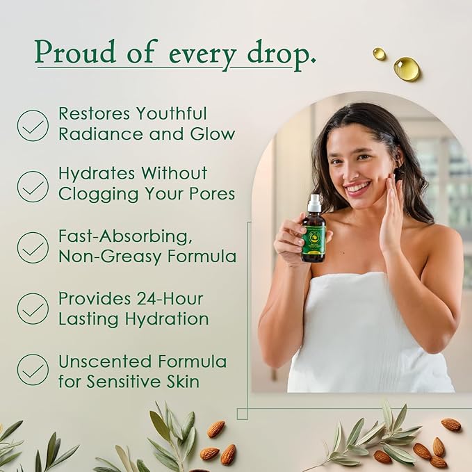 Ancient Greek Remedy Face Oil for Dry Skin - Organic Unscented Anti-Aging Serum - Jojoba, Rosehip, Almond, Olive, Vitamin E - Facial Gua Sha oil - Natural Body Moisturizer for Women & Men 4 oz