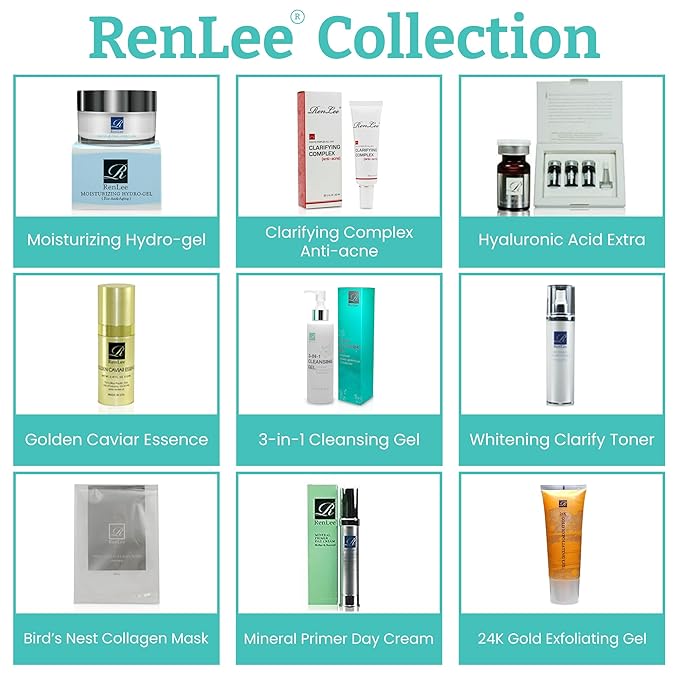 RenLee® 3-in-1 Cleansing Gel with Rose Essential Oil Made in USA, Face Wash for Women & Men, Makeup Remover, Face Painting Remover, Perfect for Kids and Teens (10-12). Moisturize All Skin Types