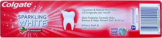 Colgate Cinnamint Fluoride Toothpaste with Cinnamon and Natural Mint Flavor, Deep Tooth and Gum Cleaning Gel with Gentle Whitening, Fights Cavities and Plaque, Kids and Adults, 5 Pack