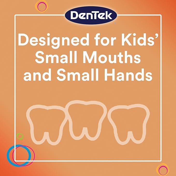 DenTek Fun Flossers – Kids Floss Picks with Wild Fruit Flavor, 75 Count, Pack of 6