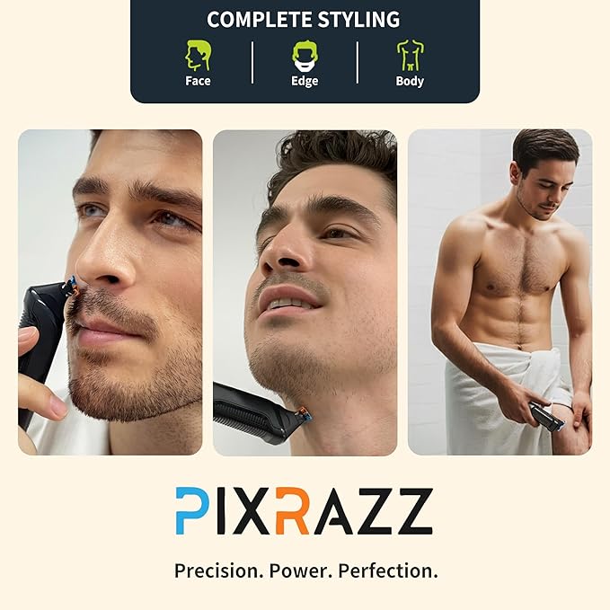 Beard & Body Trimmer for Men – Painless Ball Shaver, Groin Trimmer for Pubic Hair, Body and Sensitive Skin – USB-C Cordless Electric Razor with 2 Replacement Blades, 3 Guide Combs