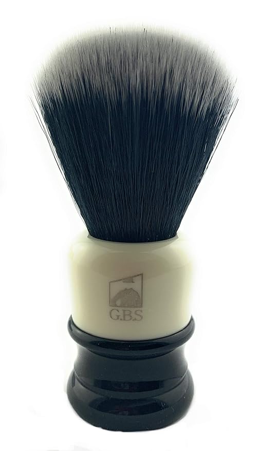 G.B.S Classic Synthetic Vegan Shaving Brush for Men, 21 mm Knot 100 mm (4in All), Tuxedo