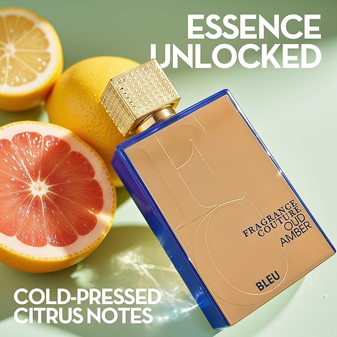 Men/Women Cologne Oud Amber Blue Unisex Perfume 100ml Eau de Parfum - Bold Spicy Amber,Bergamot&Melon Scent for Women & Men Daily Use