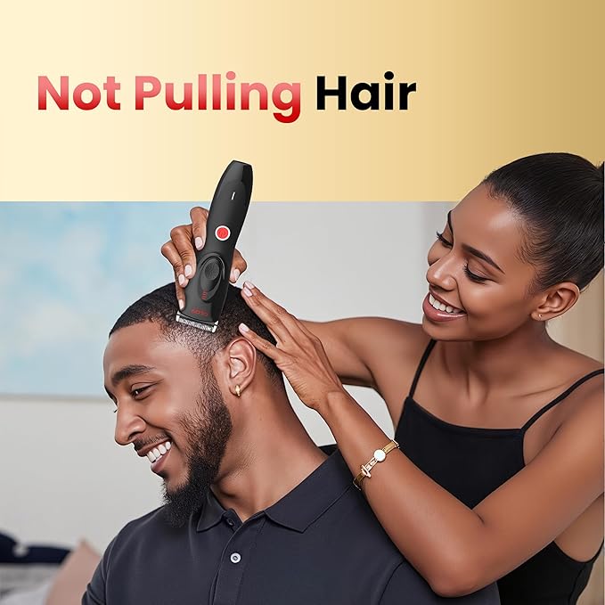Hair Clippers for Men, Cordless Hair Clipper Kit, Adjustable 4 Length Setting, 2-Speed Settings, Replaceable Ceramic Blade Heads, Rechargeable Hair Clippers for Family (Red)