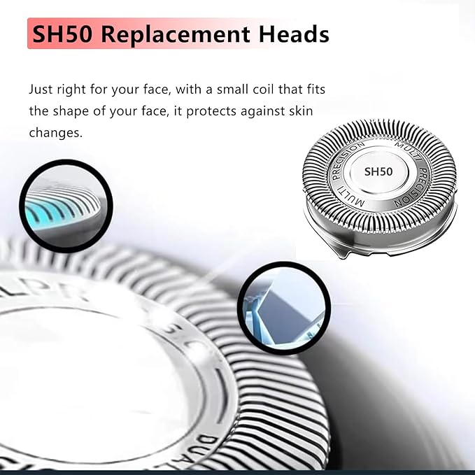 SH50 Replacement Heads Compatible with Norelco Series 5000 Replacement Heads,5000 Blades Compatible with Phillips Norelco 5000 Replacement Electric Shave Head Razor Blades