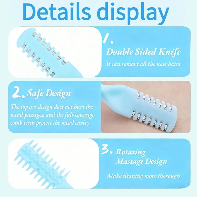 Nose Hair Trimmer 5 Pcs 2-in-1,2025 New Double Sided Nose Trimmer.Portable 360° Rotating Manual Nasal Hair Cutter for Men and Women, Manual Hair Remover for Home Travel Essentials