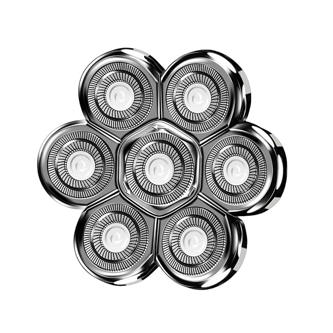 7D Blade Head Shaver Replacement Heads Compatible with SHPAVVER Detachable Head Shavers MS-672,MS-687,MS-686,Shaver Head Not Magnetic.