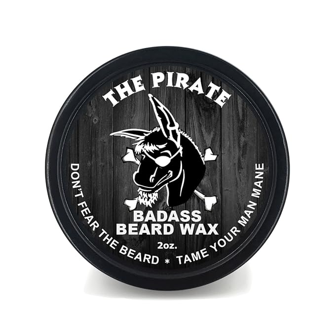 Badass Beard Care Beard Wax For Men - The Pirate, 2 oz - Softens Beard Hair, Leaves Your Beard Looking and Feeling More Dense