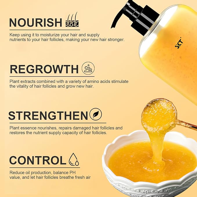 Ginger Plant Extract Anti Hair Loss Shampoo for Hair Regrowth, Thickening and Longer Hair - For Women & Men (400ML)