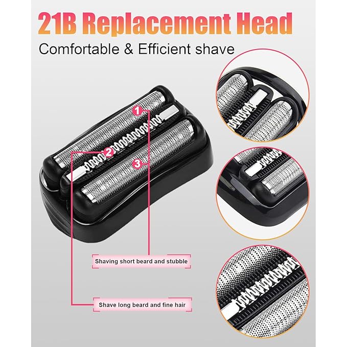 2 Pack Series 3 21B Replacement Head Compatible with Braun S3 21b 3010s, 3040s,5409,etc