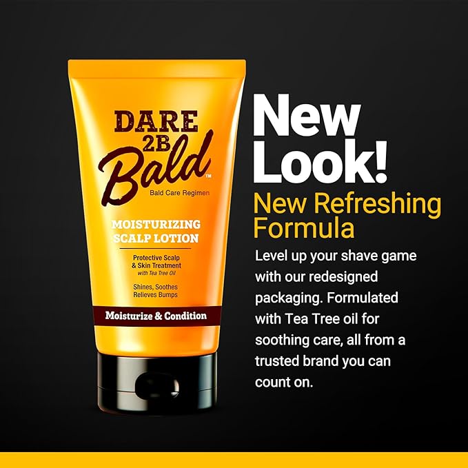Dare 2B Bald high time Scalp Moisturizer Lotion | After Shave Lotion for Men | Bald Head Care Regime | Condition, Protect, and Treat Flaking | Razor Bump Head Moisturizer for Men | 4.75 OZ